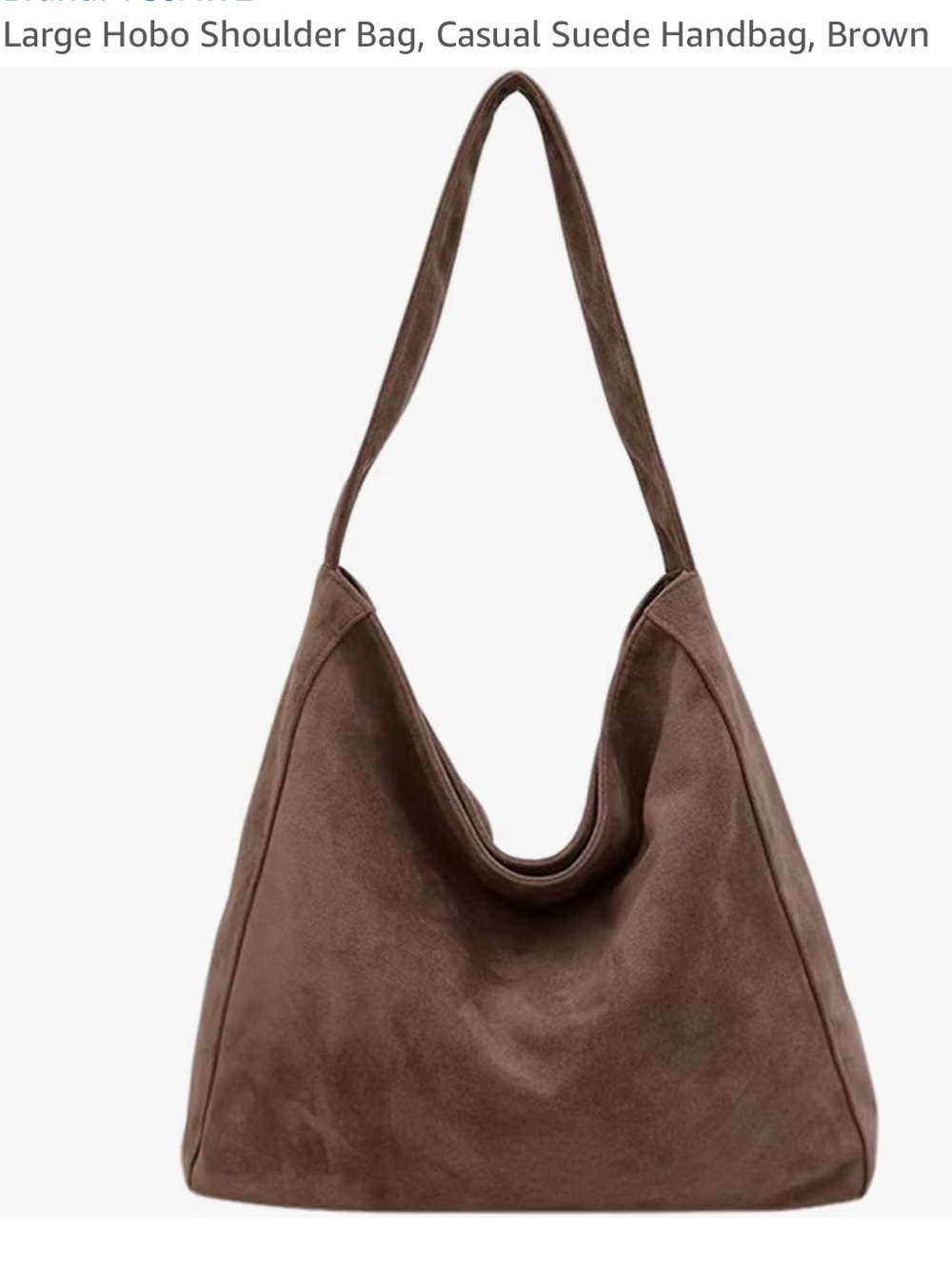 Brand New Casual Brown Suede Hobo Shoulder Bag